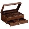 BEWISHOME Watch Box for Men, 12-Slot Watch Case, 2-Layer Watch