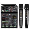 Professional Audio Mixer, 4 Channel Sound Mixer With Dual Wireless