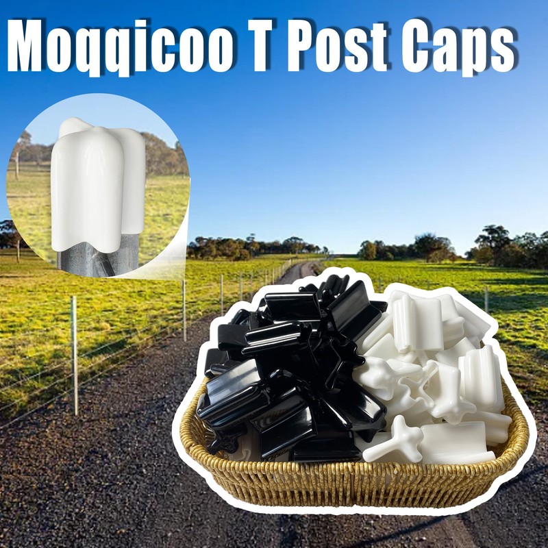 50PCS T Post Caps, Vinyl T Posts Cap Safety Topper