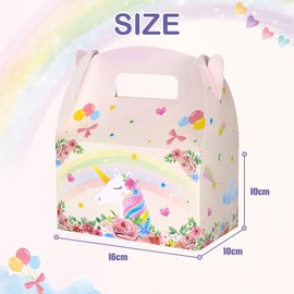 WERNNSAI 12 Pcs Unicorn Party Favor Boxes- Rainbow Unicorn Goodies Boxes for Girls Kids Birthday Supplies Pink Unicorn Candy Gift Boxes For Baby Shower Party Decoration