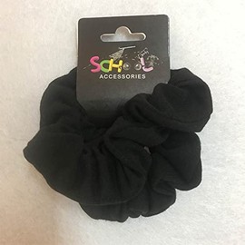 Lylac School Style Scrunchies 2 Piece Set, Black