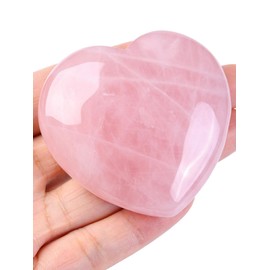 Jovivi 60mm Large Rose Quartz Crystal Heart Healing Crystals Heart Stones Polished Pocket Love Gemstones Chakra Reiki Energy Balancing Meditation Gift