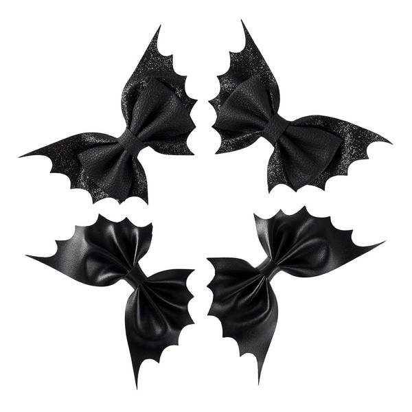 4Pcs Bat Hair Bow Clips for Girls Women Halloween Costume Hair Accessories Party Decorations