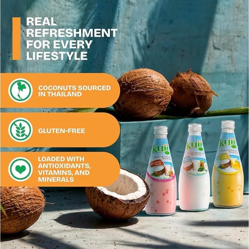 Kuii Coconut Milk Drink – Original Coconut Flavor, 12 Count