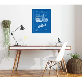 Toilet Paper Holder Patent Print Blueprint with Border (5" x 7") M13112