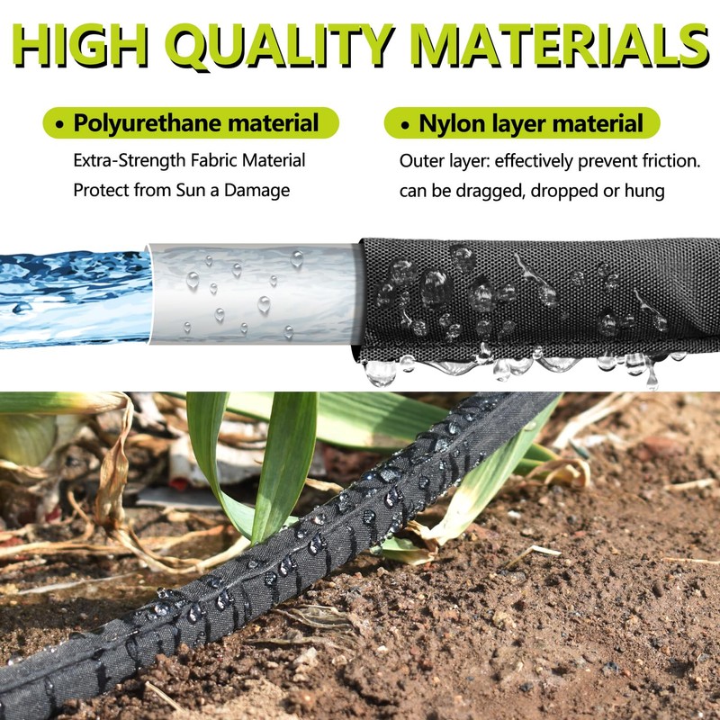 Holldoor Flat Soaker Hose 100 ft for Garden Beds (50ft