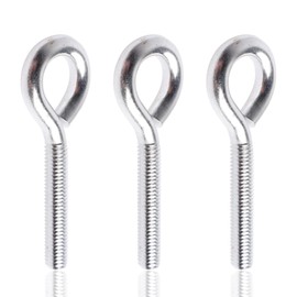 Ormromra Pack of 3 Stainless Steel Eye Bolts, M5 x 30 mm Eye Bolt, Hooks for Screw Hooks, Eye Hooks, Large Eye Bolts, Screw Hooks for Hammocks, Awnings, Rocking Chairs