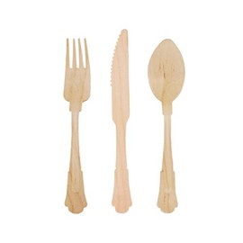 BambooMN Brand - Disposable Fork, Knife, Spoon Set, 10 Pieces