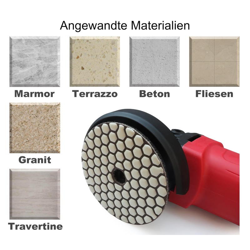 Waies 125 mm Grit 200 Diamond Sanding Pad for Dry