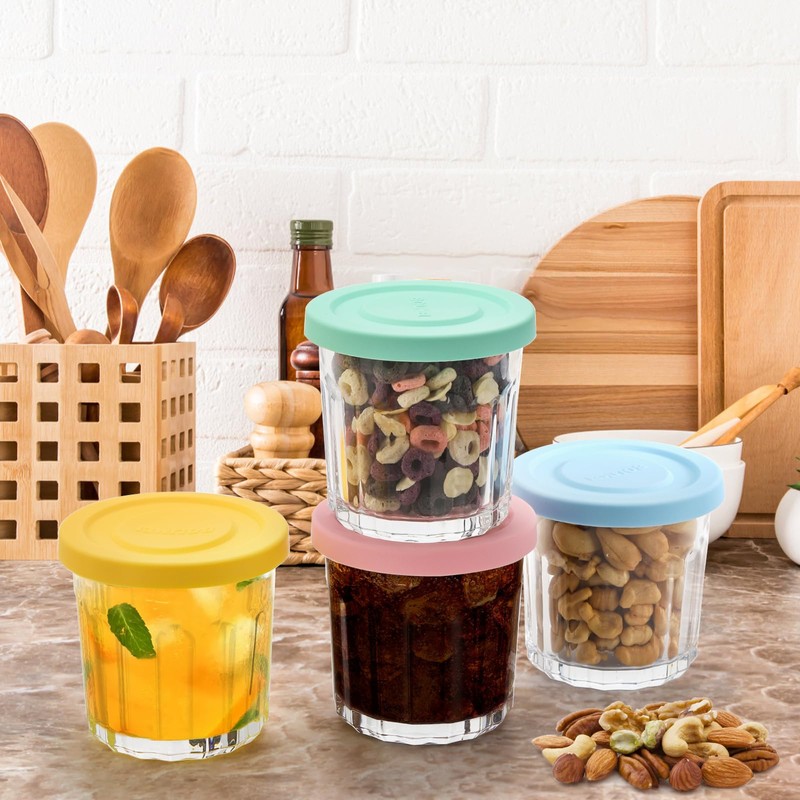Coloch 4 Pack 13Oz Working Glass Jar with Leakage Proof