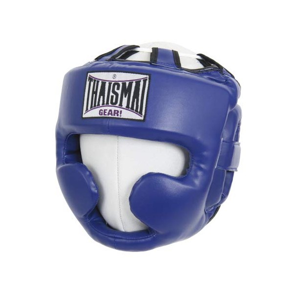 ISAMI BX-90 Taisamai PU Head Guard //Isami Headgear Protector Kids Chin Guard Boxing Kickboxing Sparring (Small, Blue (Blue)