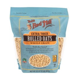 Bob's Red Mill Extra Thick Rolled Oats, 32oz (Pack of 4) - Non GMO, Whole Grain, Vegan, Kosher