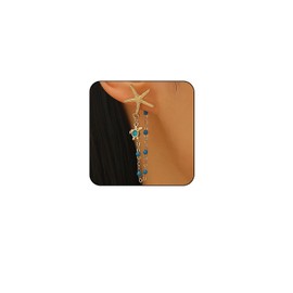 Gold Starfish Earrings for Women,Trendy Boho Summer Beach Seashell Earring Gold Stud Statement Starfish Dangle Earring Mermaid Earrings Hypoallergenic Vacation Jewelry Outfits Accessories (Turtle)