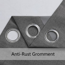 Airwill Light Beige Blackout Curtains 108 Inches Long for Living Room, Linen Room Darkening Grommet Textured Drapes (52x108 Inch, Light Beige)