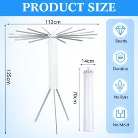 Briwooody Tripod Clothes Drying Rack Foldable Laundry Drying Rack Portable Collapsible Drying Rack for Laundry Travel Balcony Bedroom Household(White)