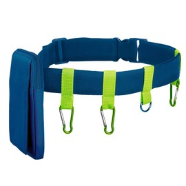 Moses Outdoor-Gürtel Expedition Natur Gurt mit Tasche und Karabinern, Perfekt für Camping Gürteltasche Taschenlampe, Kompass & Co, Blau, Uni