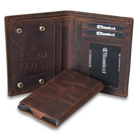 Glamicci Pop Up Card Holder Wallet for Men with Detachable Card Case | RFID Blocking Slim Wallet (Hunter Brown)