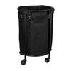 Household Essentials Round Laundry Hamper, Metal Frame with Wheels, Heavy