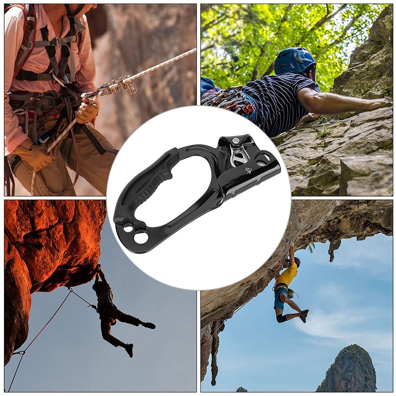 Outdoor Mountaineering Climbing Left Hand Rappelling Gear Equipment Rope Clamp