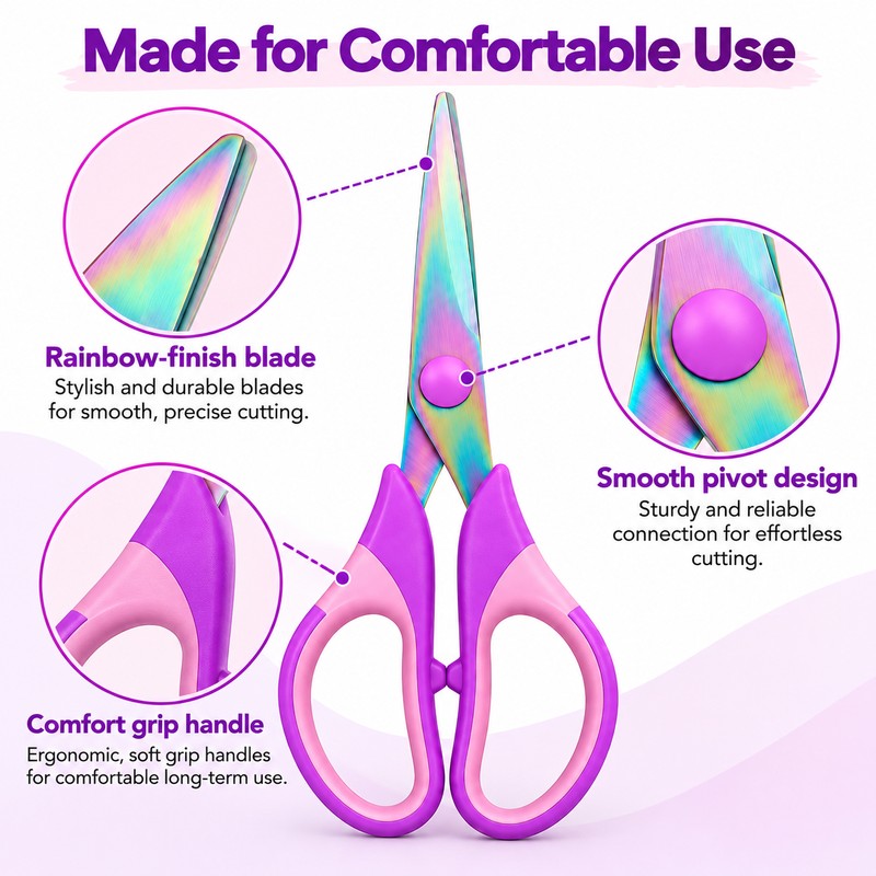 Titanium-Plated Craft Scissors for Sewing & DIY Projects – Versatile