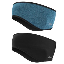 Fleece Ear Warmers Headband - Double Layer Windproof Warm Winter Sports Headband Ear Protection Headband for Running, Jogging, Hiking, Yoga, Skiing, Cycling, Pack of 2