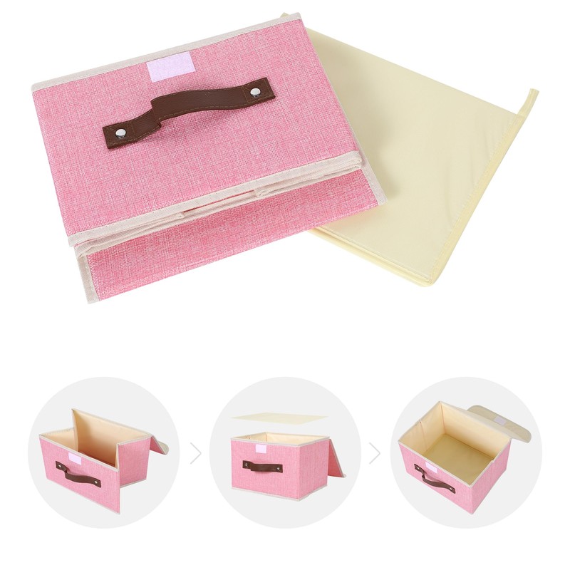 ANMINY Storage Bin with Lid Storage Boxes with PU Leather
