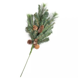 Unbranded Set of 2 Snowy Artificial Mixed Pine 29" Sprays with Pinecone Accents