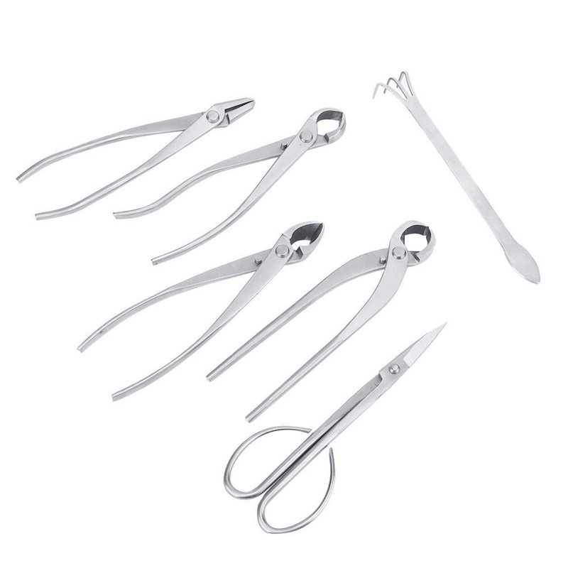 Bonsai Tools Set, 6pcs Stainless Steel Bonsai Garden Plant Tree