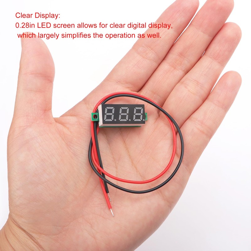 YIXISI 5 PCS DC 2.4-30V Gauge Tester 0.28", 2 Wires