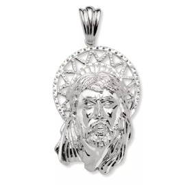 Better Jewelry Large Jesus Head 925 Sterling Silver pendant, 3D Religious Charm