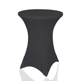 ieron 32" x 43" Cocktail Tablecloth Elastic Spandex Stretch Square Corners White Tablecloths for Weddings Indoor Outdoor DJ Party Garden Banquet Black