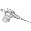 'Flying Pheasant' Rubber Stamp - Unmounted Design for Crafting &