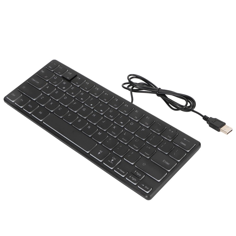 64 Keys RGB Backlit Keyboard USB Wired Gaming Keyboard Portable