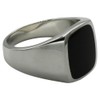 Fine Signet Ring with Onyx Solid Silver 925, Silver