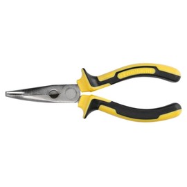 TOOLLAND - HP07N Chrome Vanadium Steel Curved Long Nose Pliers, 165 mm Length, Black/Yellow 176721