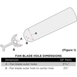 Ciata 52-Inch Oak/Walnut Ceiling Fan Replacement Fan Blades - 5 Pack