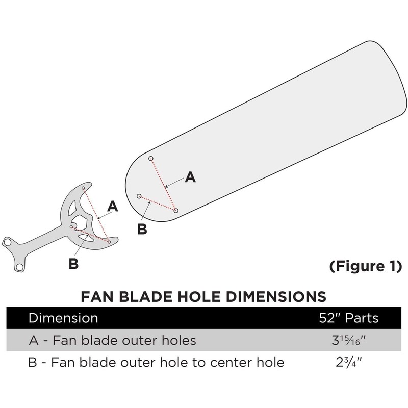 Ciata 52-Inch Oak/Walnut Ceiling Fan Replacement Fan Blades - 5