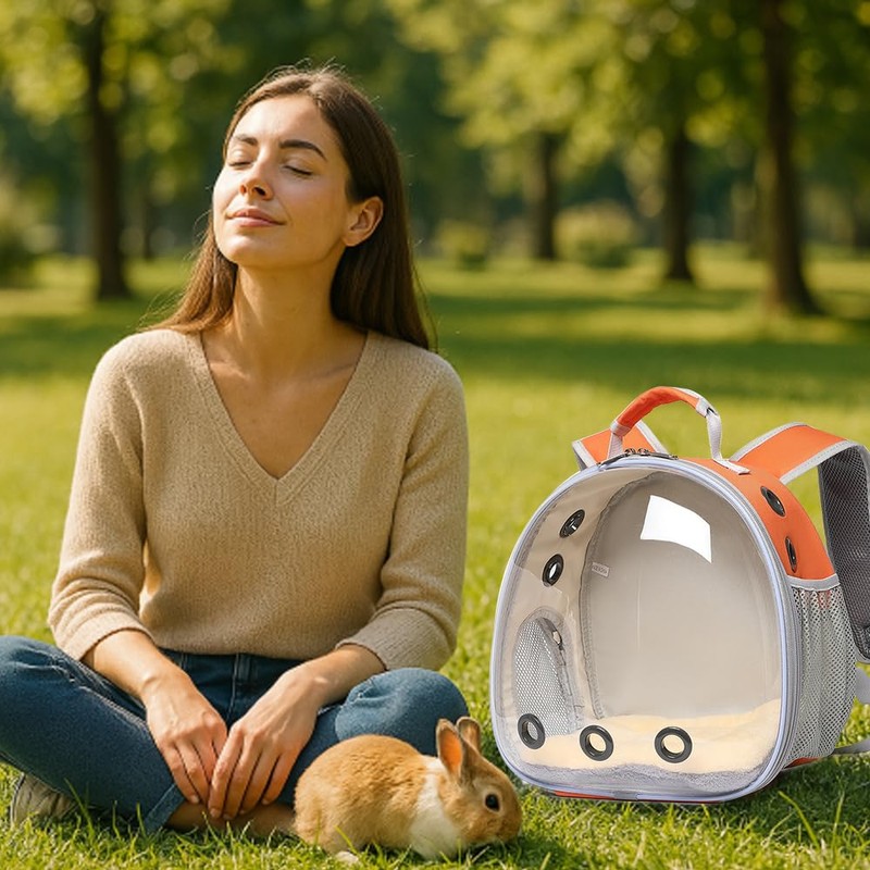 Bunny Carrier, Guinea Pig Carrier,Small Animal Carrier Backpack for Rabbit,Bearded