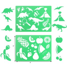 Jucoan 34 PCS Drawing Stencils Set for Kids, Over 500 Stencil Shapes, Reusable Plastic Drawing Templates, Perfect DIY Crafts Creativity Kit