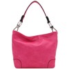 Hobo Shoulder Bag with Big Snap Hook Hardware (Fuchsia)
