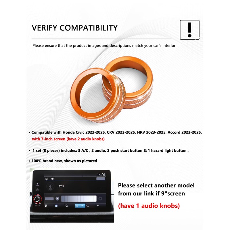 DvlynAuroa for Honda Civic Accessories 2022-2026, CRV/HRV/Acura Integra 2023-2026, Accord