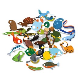 Maildor - Ref AE177C - Sticky Large Stickers Pack (30 Stickers Included) - River Animals & Fish Designs - 7.5 x 7.5cm, Individually Backed, Easy-to-Peel Backing