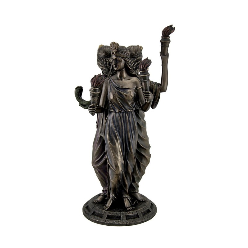 Veronese Design Large Bronze Finish Greek Goddess Hecate Triple Goddess