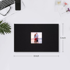 Mublalbum Small Photo Album 4x6 100 Photos Linen Cover Picture photo Book with 100 Horizontal Pockets for Wedding Family Anniversary Baby(Black)