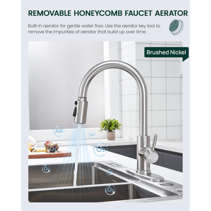 HEISOK Kitchen Faucet Spray Head Replacement, Pull Down Faucet Head