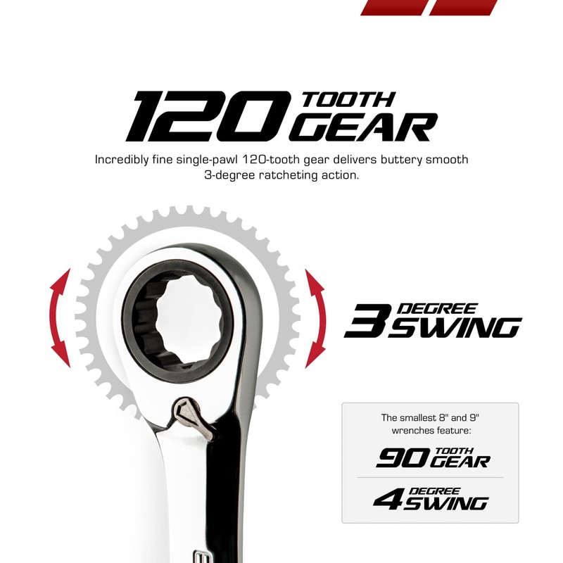 Non Stop 10 mm Ultrafine 120-Tooth Reversible Ratcheting Combination Wrench
