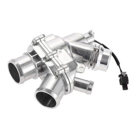 A ABSOPRO Car Thermostat No.LR107288 Engine Coolant Thermostat Housing Assembly for Land Rover Discovery 2017-2020 Aluminum Alloy Silver Tone Durable