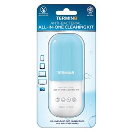 Termin8 Antibacterial All in One Screen Cleaning Kit with Cleaning Cloth - 140ml