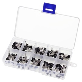 200Pcs NPN PNP 3-Terminal TO-92 Transistor Assortment Kit ，Model: BC337 BC327 2N2222 2N2907 2N3904 2N3906 S8050 S8550 A1015 C1815