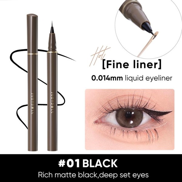 JUDYDOLL Ultra-Fine Liquid Eyeliner, Waterproof Liquid Eye Liner, Stay All